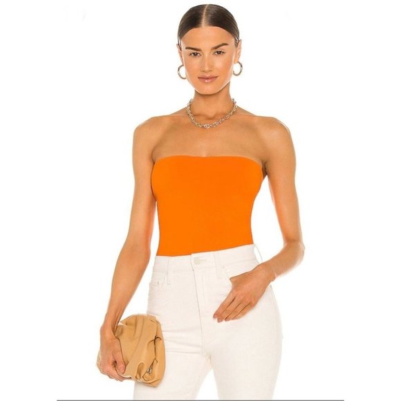 Susana Monaco Tops - Susana Monaco Tango Orange Strapless Crop Tube Top Women's Size Small S